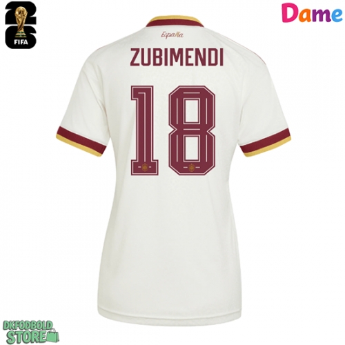 Spanien Martin Zubimendi #18 Replika Udebanetrøje Dame VM 2026 Kortærmet